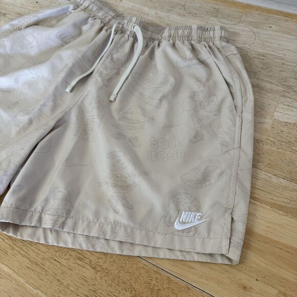 Nike Standard Fit Mid Thigh "Sole Food" Beige Shorts DR9781-238 Lined Graphic XL - Picture 2 of 14